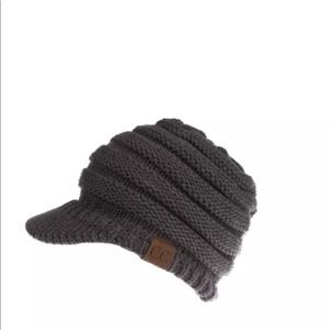 C.C beanie visor ponytail winter hat.